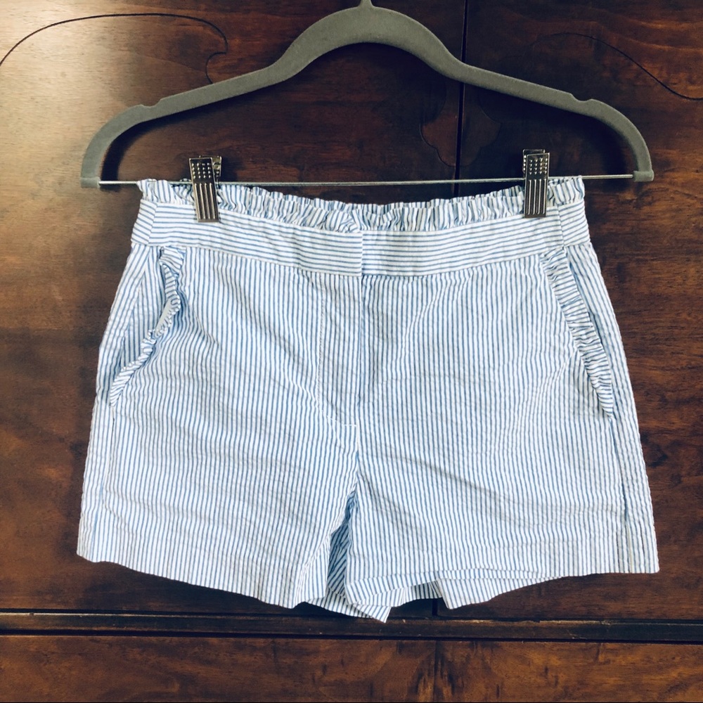 J. Crew Factory | Seersucker Ruffle Shorts
